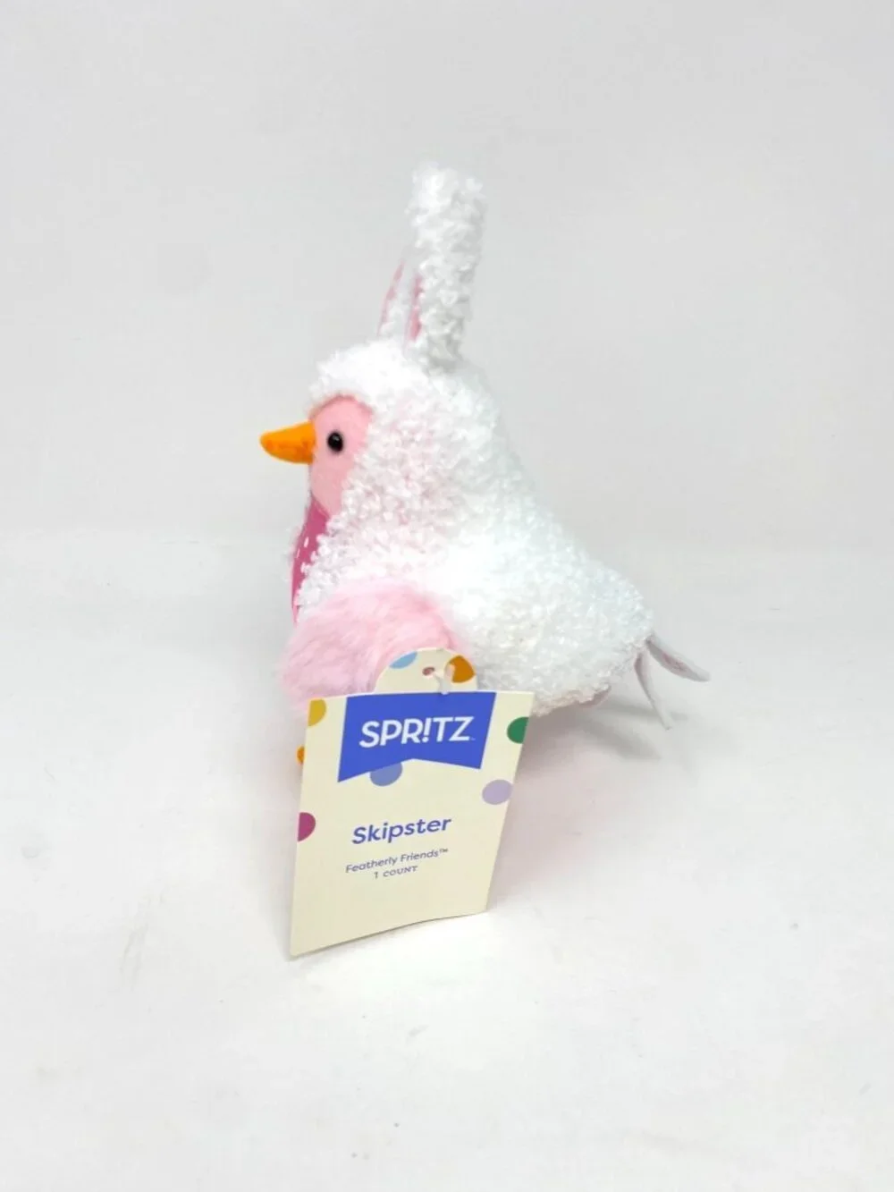 Featherly Friends™ 'Skipster' Easter Bunny Bird With Basket Spritz™ 2026 Decor